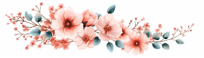 Elegant Pink Floral Watercolor Illustration