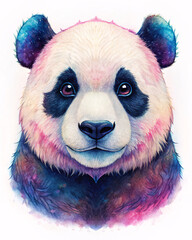 Obraz premium close up panda with illustration style