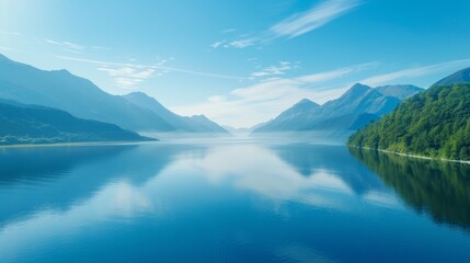 Fototapeta premium Serene Mountain Lake with Reflections