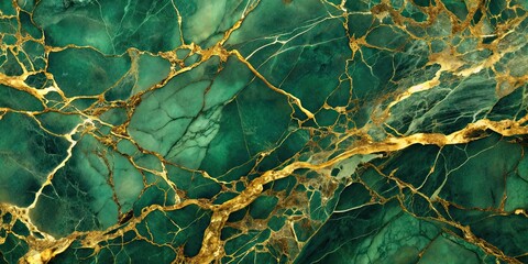 Luxurious green marble with striking gold veins, perfect for elegant backgrounds and designs, luxurious, green, marble, texture