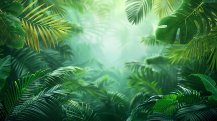 Lush Tropical Jungle with Sunlight