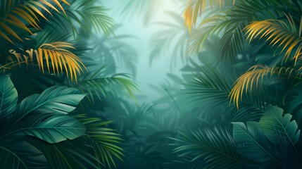 Lush Tropical Jungle with Sunlight