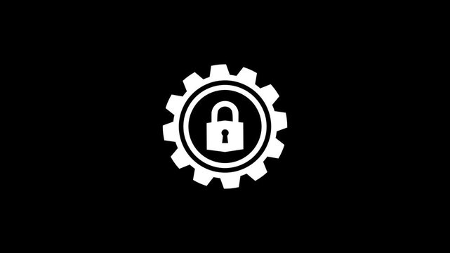 Settings security icon in solid style, use for website mobile app presentation.on dark background.