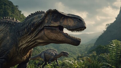 Obraz premium Detailed view of a dinosaur’s scales and texture