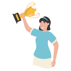 People Champion Character Illustration. Flat Cartoon  Vector Character