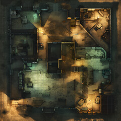 Top-Down nuclear wasteland Battle Map | RPG and DnD Game Background