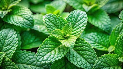 Close up of fresh mint leaves in full bloom, mint, plant, green, herb, herbal, leaves, fresh, close-up, garden, nature