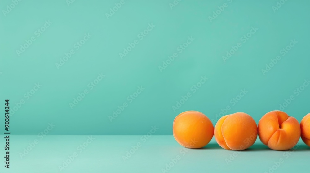 Aufkleber luscious apricots in shades of orange and gold sit on a soft pastel backdrop with a deep depth of fi