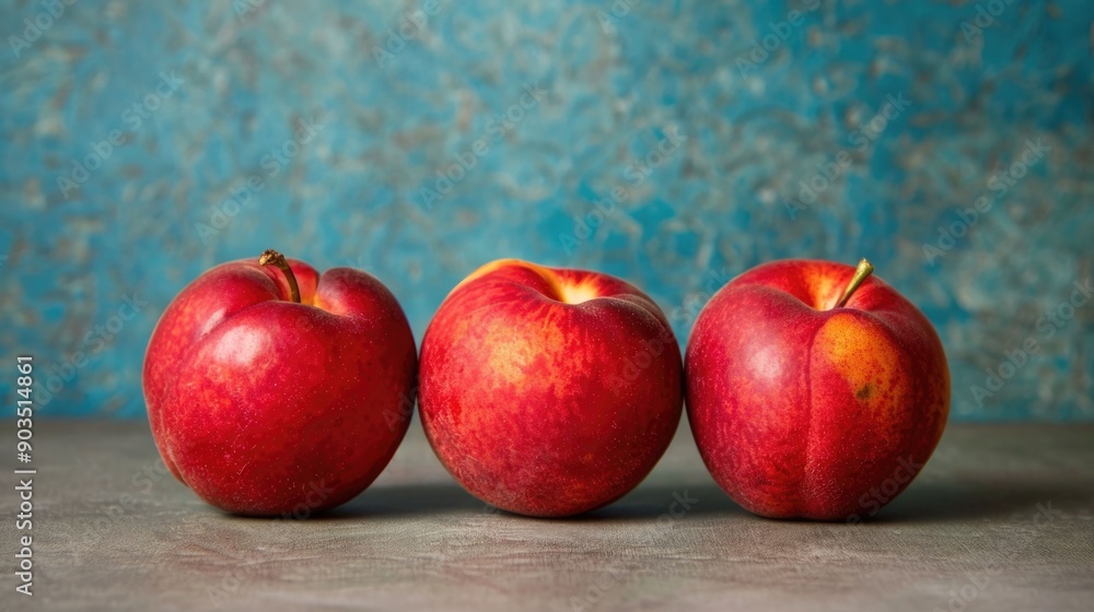 Aufkleber beautifully arranged nectarines in a soothing pastel colored setting showcasing their juicy ripe tex