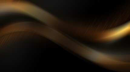 Abstract background with gold and black colors and blurred waves.