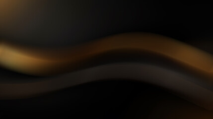 Abstract background with golden brown waves on a black background.