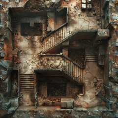 Top-Down nuclear wasteland Battle Map | RPG and DnD Game Background