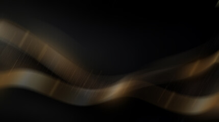 Abstract black and gold background with blurred light lines.
