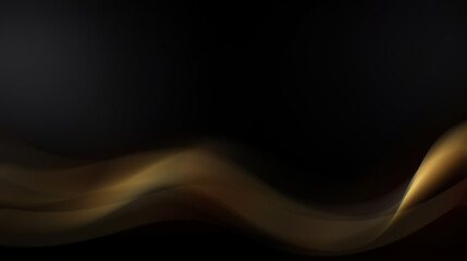 Abstract black and gold background with flowing lines.