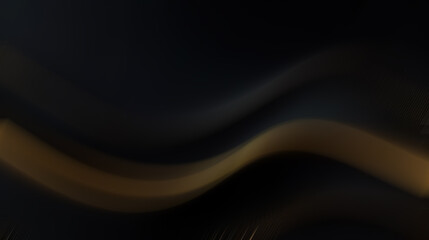 Abstract black background with a golden wave.