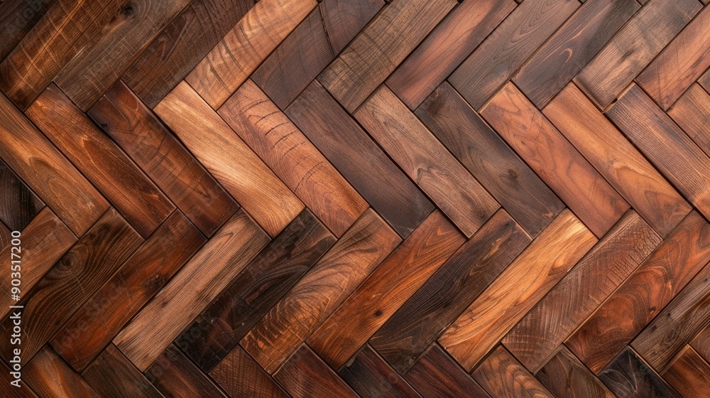 Poster elegant herringbone wood texture background with contrasting tones and depth of field vintage wooden