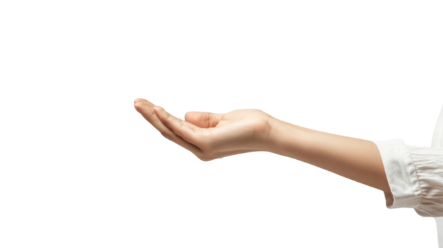 Hand holding on transparent background 