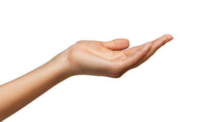 Hand holding on transparent background 