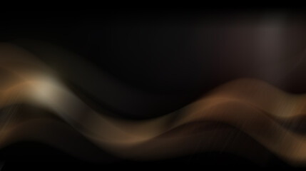 Abstract brown wave pattern on black background.