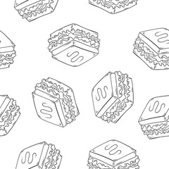 food pattern, seamless pattern of food and beverage in hand drawn style pattern background