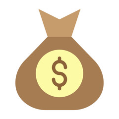 Money Bag Vector Flat Icon Design