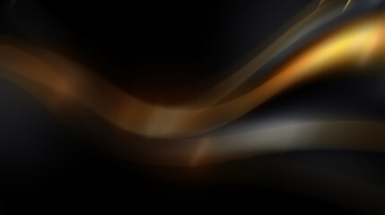 Abstract golden swirl on black background.