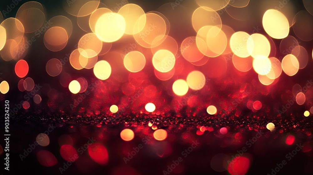 Poster abstract sparkling lights on minimalistic dark background