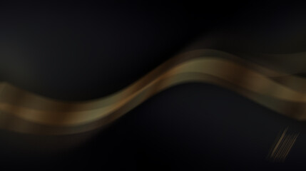 Abstract golden wave on black background.