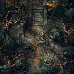 Top-Down Spooky Horror Cursed Battle Map | RPG and DnD Game Background