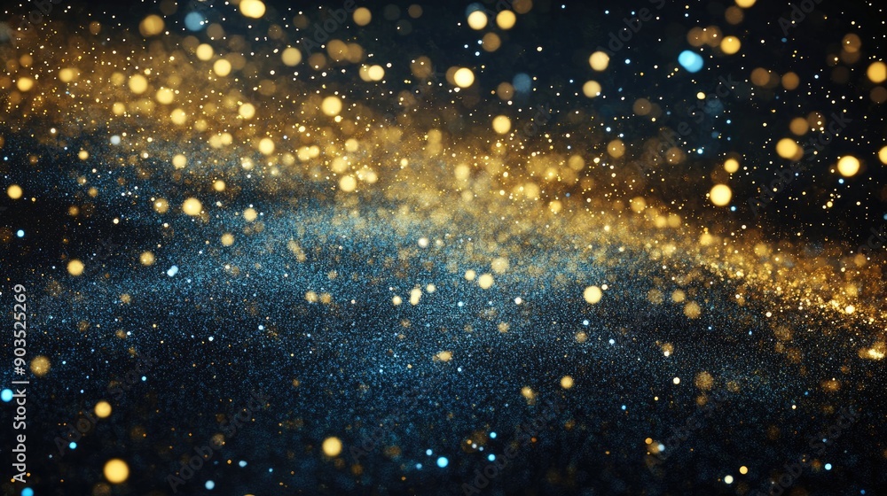 Poster abstract sparkling lights on minimalistic dark background