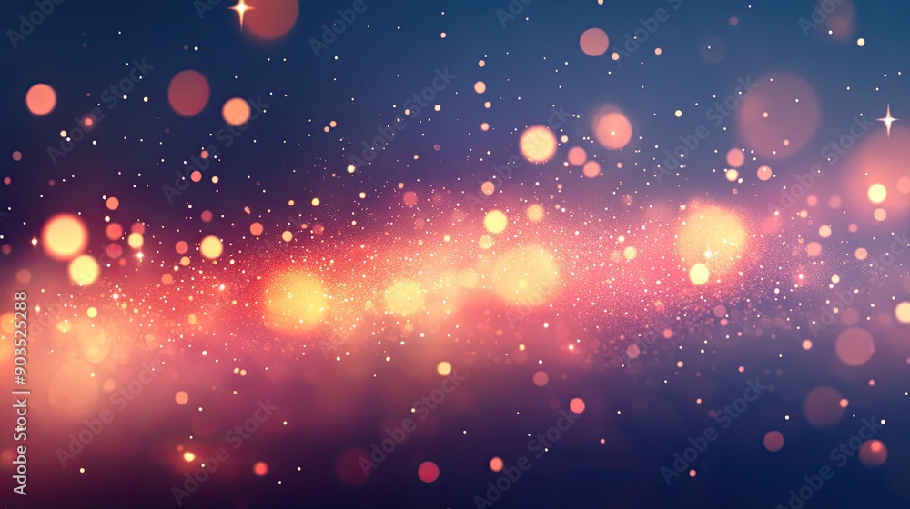 Poster abstract sparkling lights on minimalistic dark background
