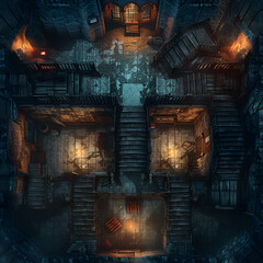 Top-Down Spooky Horror Cursed Battle Map | RPG and DnD Game Background