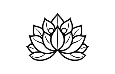 Lotus icon isolated on white background. Beautiful Lotus icon.
