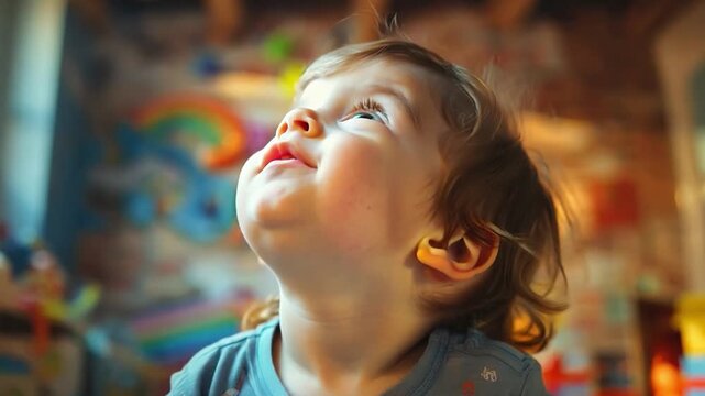 A dynamic shot showcases children engaged in hands-on activities like building blocks or painting to foster creativity and imagination