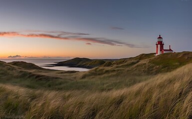 Panoramic view of a sunrise on the island of Sylt, Schleswig-Holstein, Germany