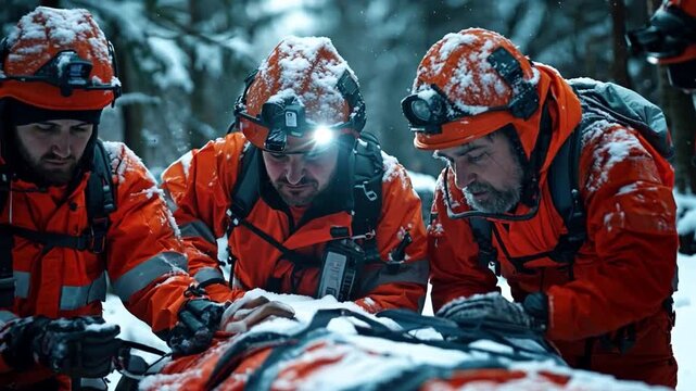 At the scene of the accident, the paramedic mobile car medical emergency team successfully saved lives and worked as a happy team.