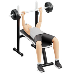 Fototapeta premium 3D Character Man Exercise Bench Press