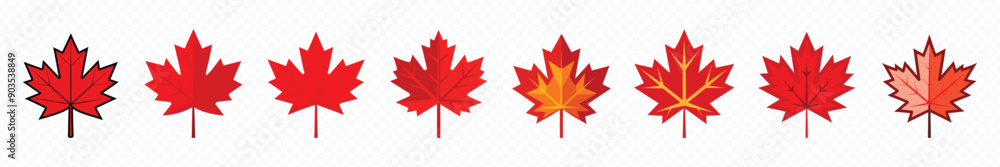 Wall mural a simple maple leaf icon, maple leaf vector icon. maple leaf vector illustration. red canadian autum