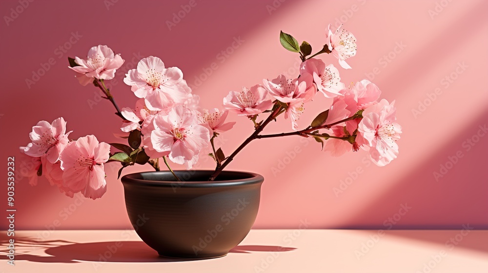 Wall mural pink blossom