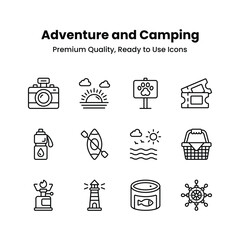 Try This Perfectly Designed Collection of Vector Icons of Camping Accessories