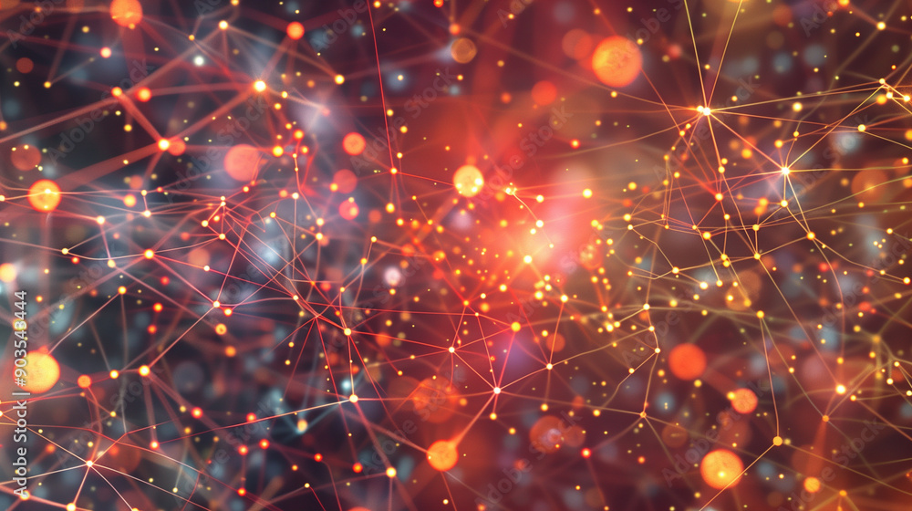 Poster abstract network background design featuring big data concepts, stock illustration