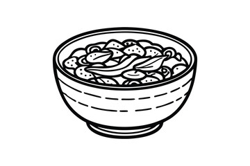 Pozole Mexican soup silhouette vector art, ideal for culinary and cultural designs.
