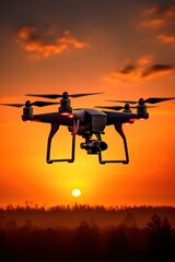 drone at sunset