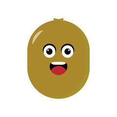 Kiwi emoticon illustration vector. Illustration kiwi isolated on white backgrounds