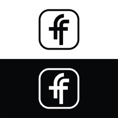 FF letter logo design in a square shape