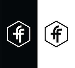 Fototapeta premium ff letter logo design in hexagon shape