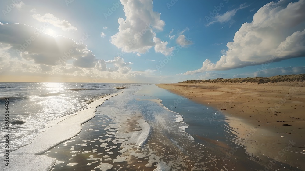 Poster captivating beach tides time lapse showcase of coastal serenity and constant change