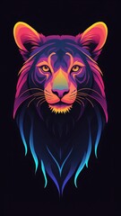 Outline animal neon the dark gradient colors