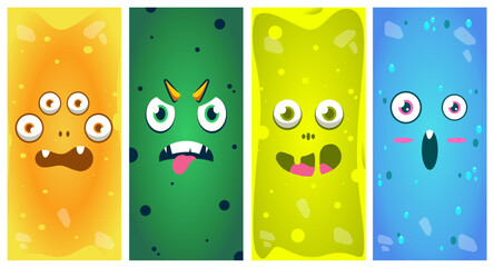 monster face wallpaper set with various faces © MyneartStd
