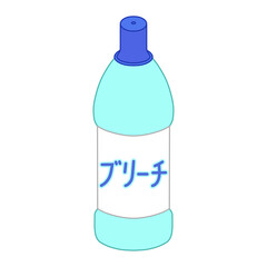 プラスチックボトルに入った漂白剤（日本語）